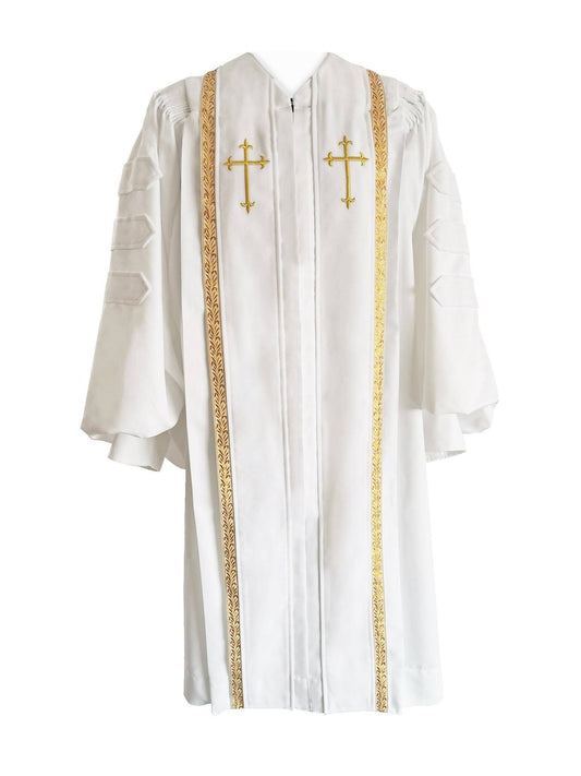 White Bishop Clergy Robe - Canadian Gowns