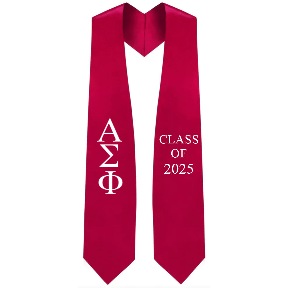 Alpha Sigma Phi Greek Lettered Stole with Year