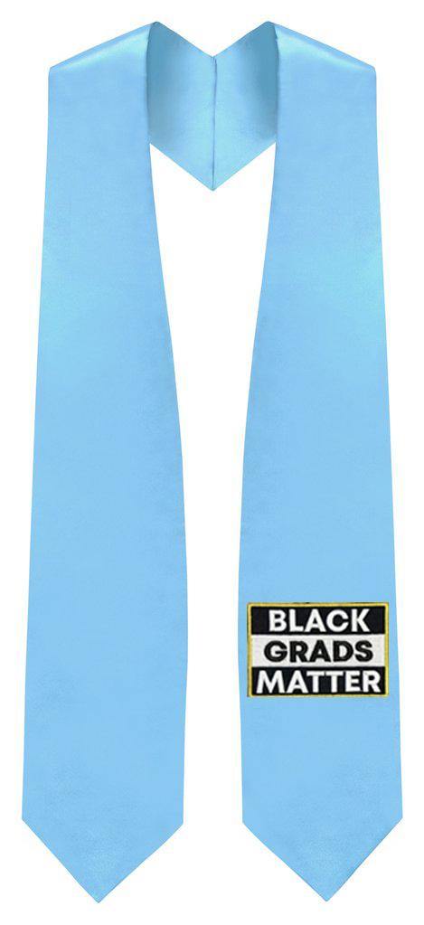 Light Blue BLACK GRADS MATTER Graduation Stole - Canadian Gowns