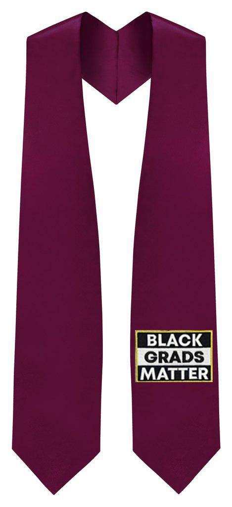 Maroon BLACK GRADS MATTER Graduation Stole - Canadian Gowns