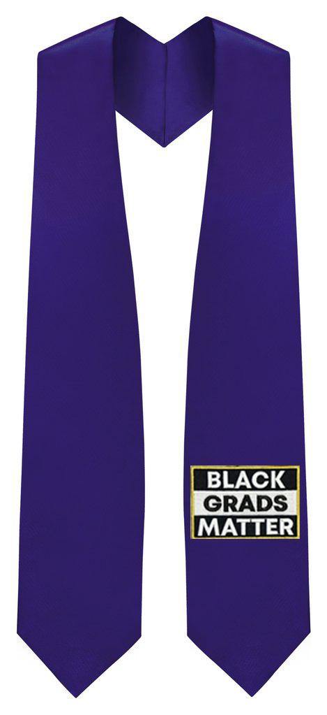 Purple BLACK GRADS MATTER Graduation Stole - Canadian Gowns