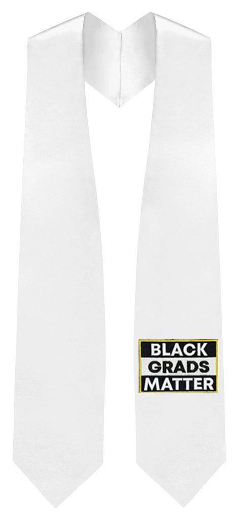 White BLACK GRADS MATTER Graduation Stole - Canadian Gowns