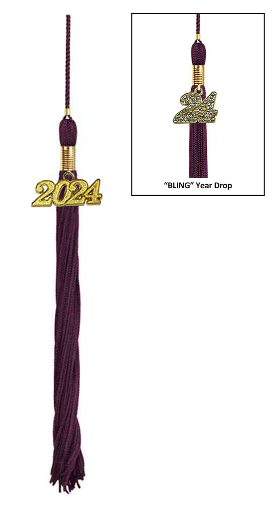 Matte Burgundy Bachelors Degree Cap & Tassel - Graduation Caps