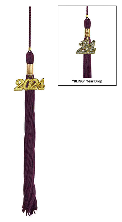 Matte Burgundy Bachelors Degree Cap & Tassel - Graduation Caps