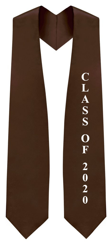 Brown "Class of 2020" Graduation Stole - CanadianGowns.ca