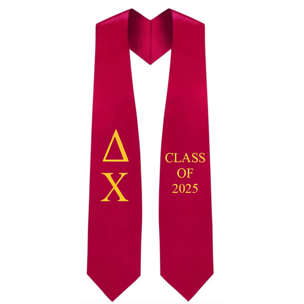 Delta Chi Greek Lettered Stole with Year