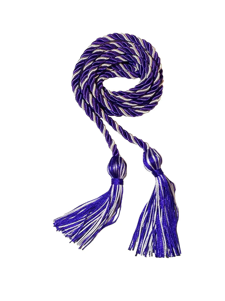 Purple and White Two Colour Graduation Honor Cord