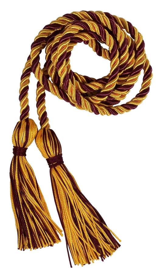 Maroon and Gold Two Color Graduation Honor Cord