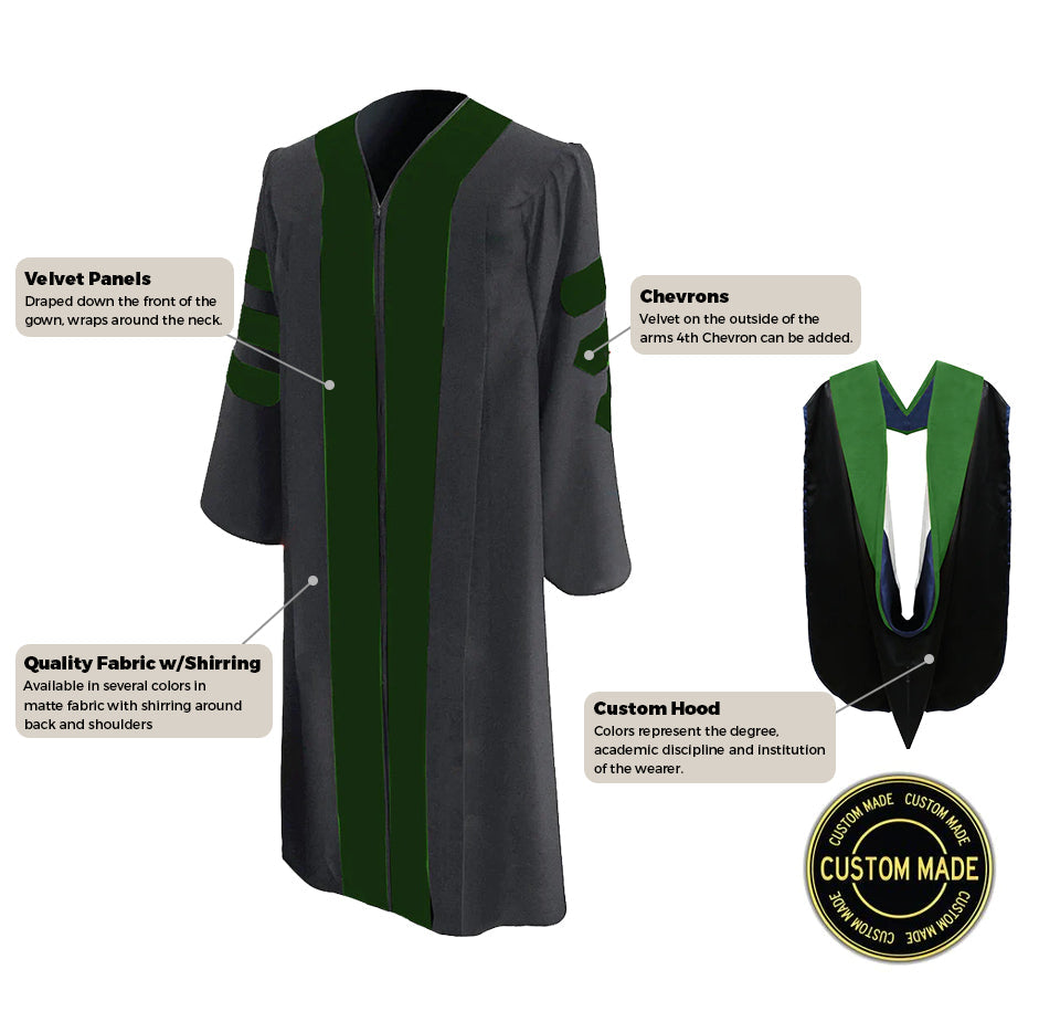 Custom Classic Doctoral Gown and Hood Package