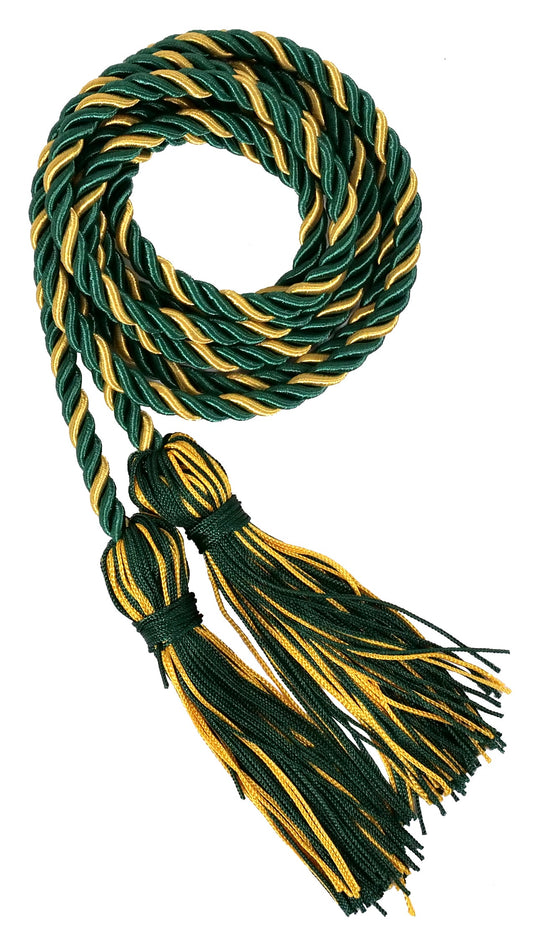 Hunter and Gold Two Color Graduation Honor Cord