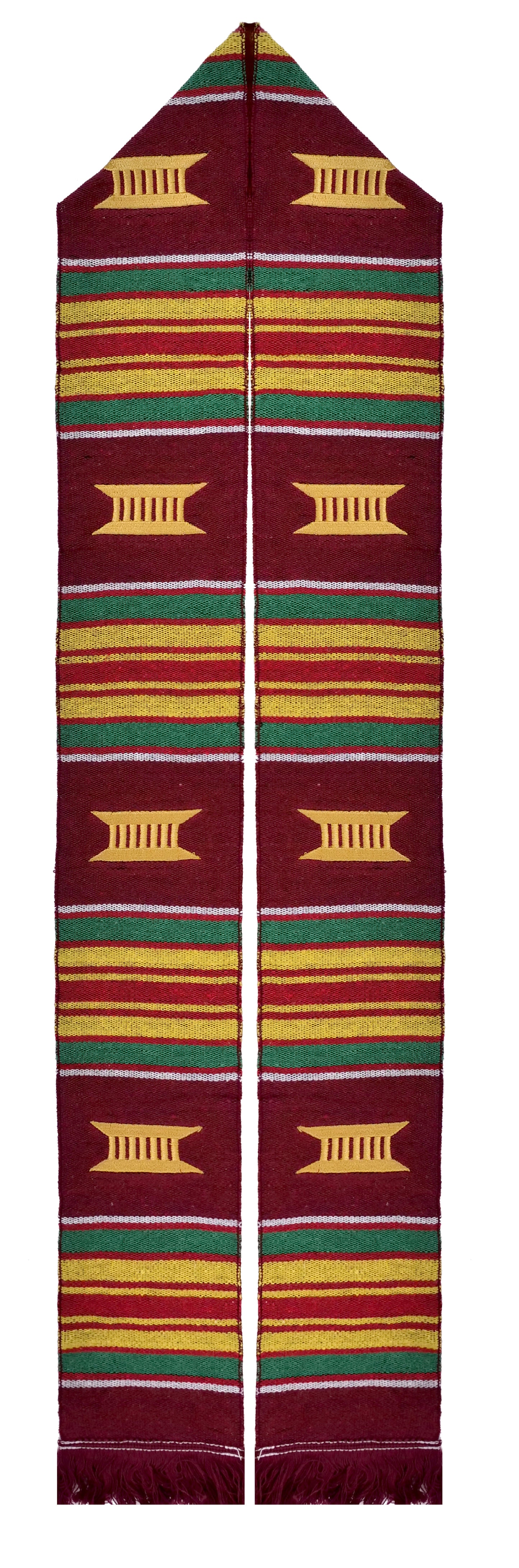 Maroon Kente Graduation Sash/Stole