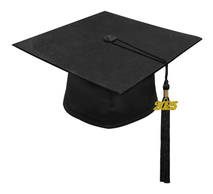 Deluxe Black High School Graduation Cap & Gown - Fluted Cap & Gown