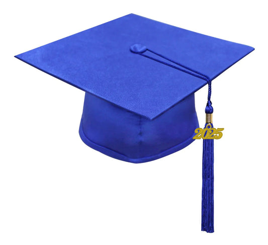 Matte Royal Blue Bachelors Degree Cap & Tassel - Graduation Caps