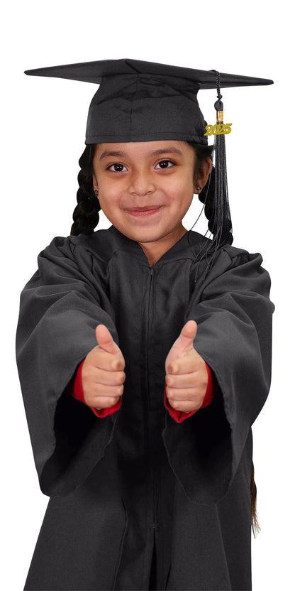 Child Matte Black Cap & Gown - Preschool & Kindergarten