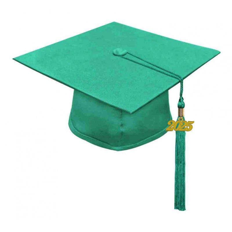 Matte Emerald Green Middle School Cap & Tassel