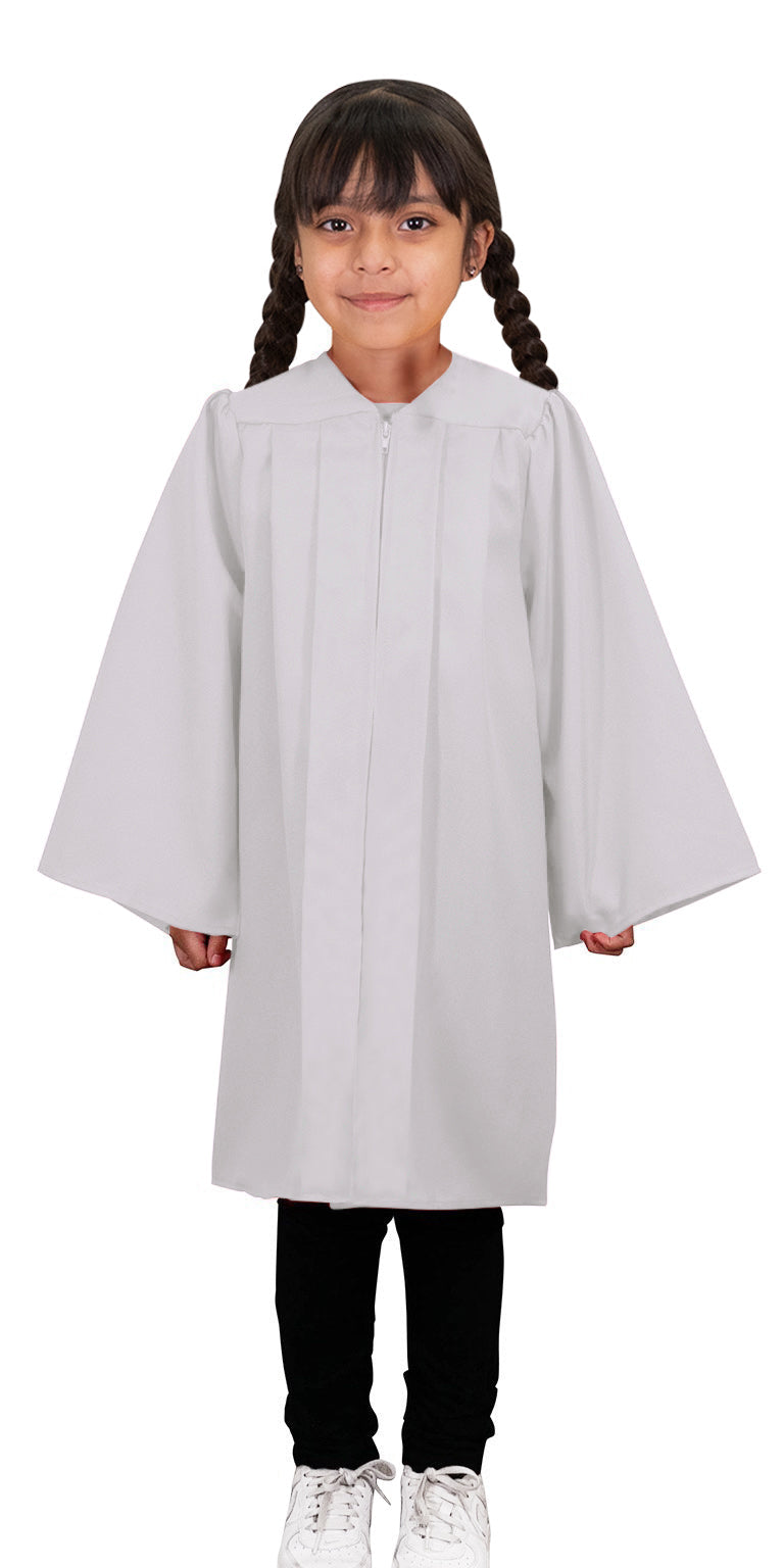 Child Matte White Graduation Gown - Preschool & Kindergarten Gowns