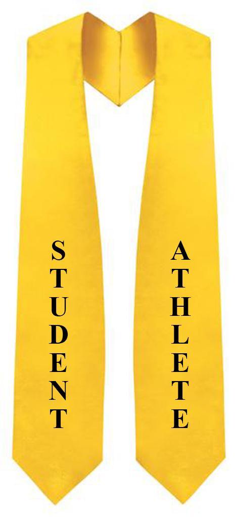 Gold Student Athlete Graduation Stole - Gold College & High School Stoles - Canadian Gowns