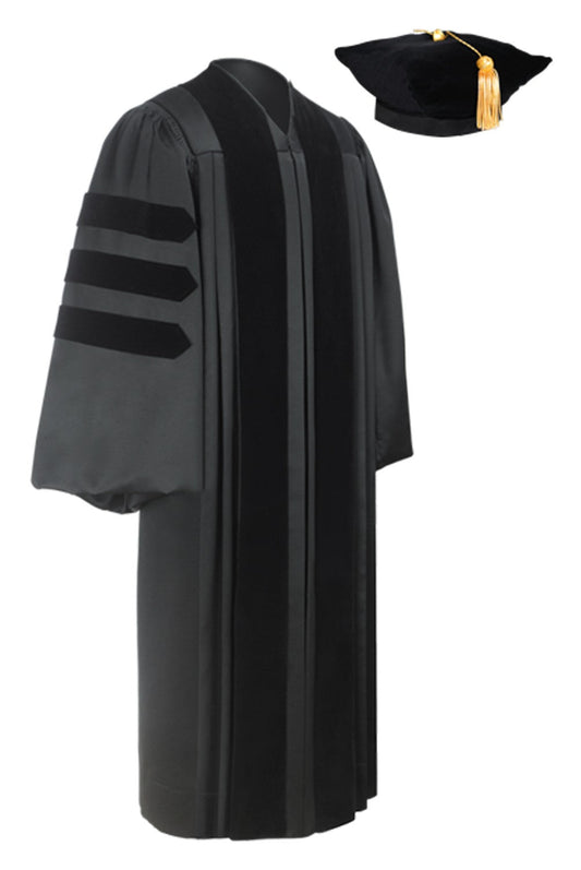 Deluxe Doctoral Graduation Tam & Gown Package - Canadian Gowns