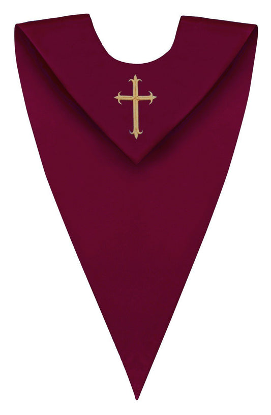 Maroon V-Neck Choir Stole - Canadian Gowns