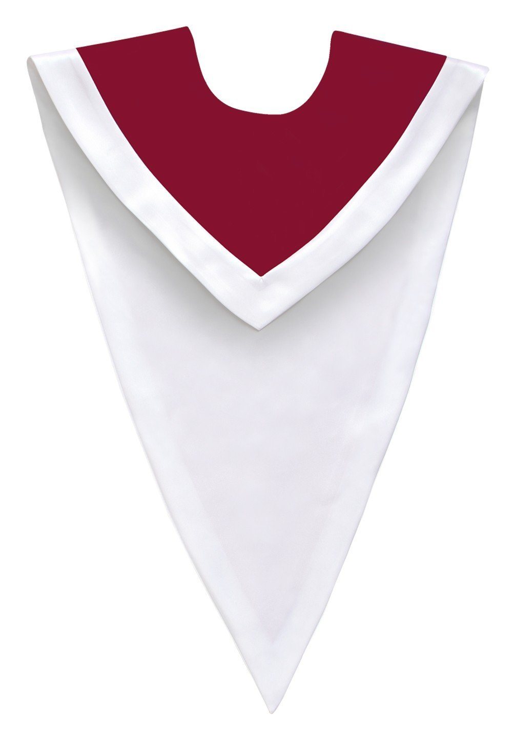 Maroon/White V-Neck Choir Stole - Canadian Gowns