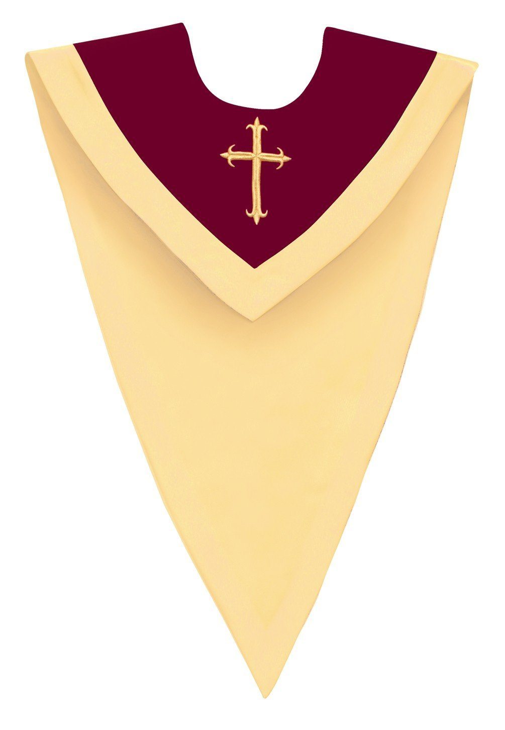 Maroon/Gold V-Neck Choir Stole - Canadian Gowns