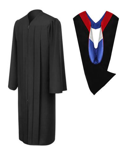 Matte Black Bachelors Gown & Hood Package - Canadian Gowns