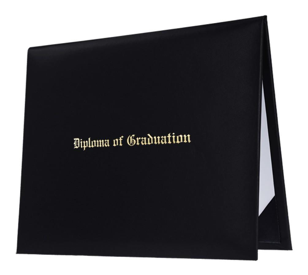 Black Imprinted Diploma Cover - High School Diploma Covers - Canadian Gowns