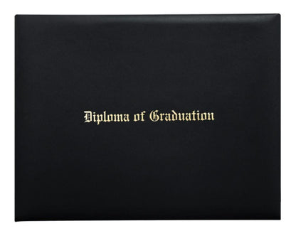 Black Imprinted Diploma Cover - High School Diploma Covers - Canadian Gowns