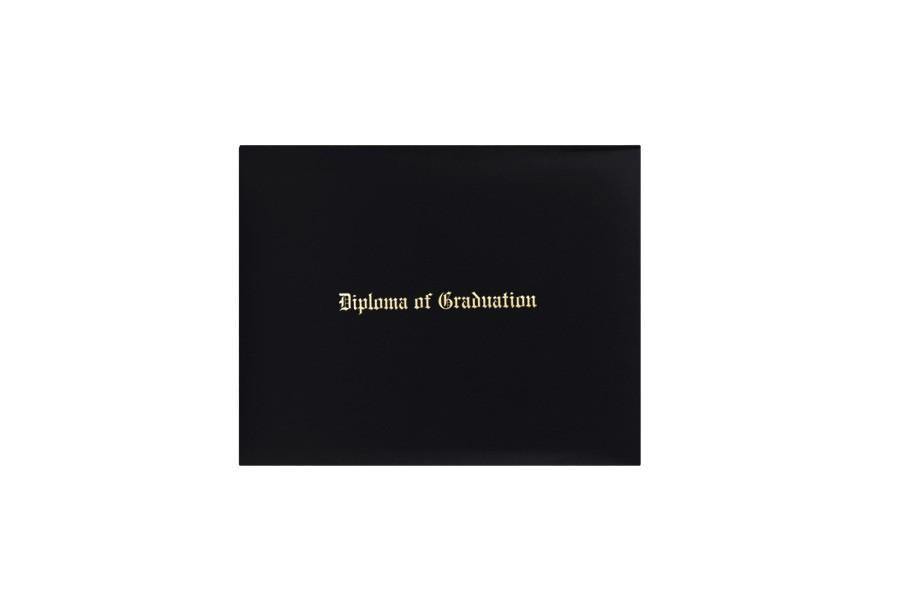 Black Imprinted Diploma Cover - High School Diploma Covers - Canadian Gowns