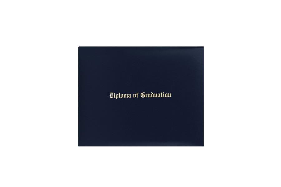 Navy Blue Imprinted Diploma Cover - High School Diploma Covers - Canadian Gowns