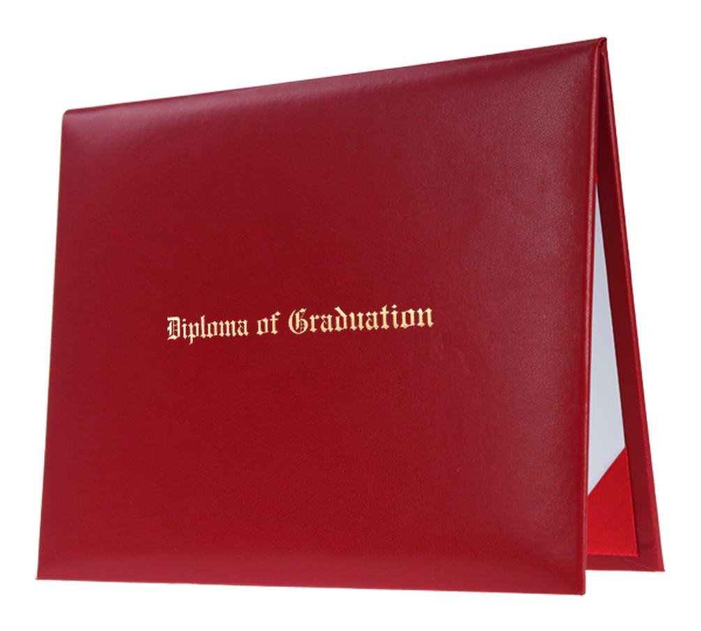 Red Imprinted Diploma Cover - High School Diploma Covers - Canadian Gowns