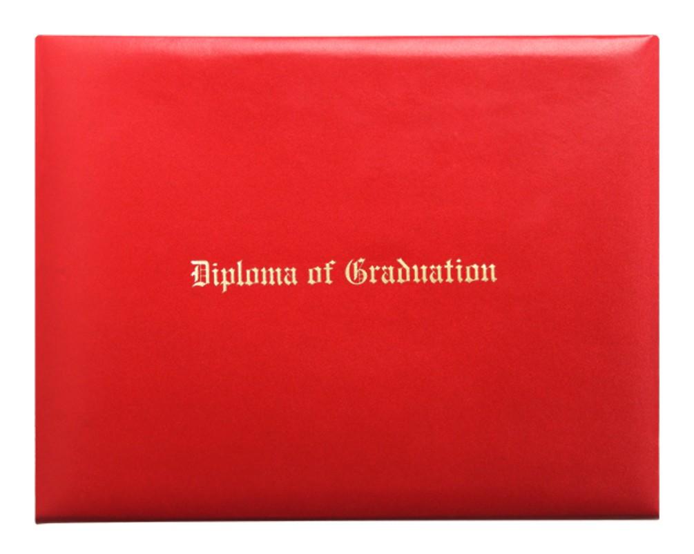 Red Imprinted Diploma Cover - High School Diploma Covers - Canadian Gowns