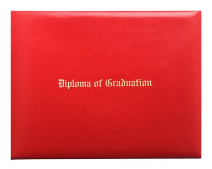 Red Imprinted Diploma Cover - High School Diploma Covers - Canadian Gowns