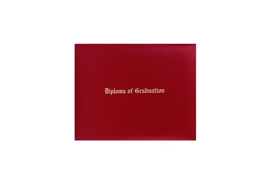 Red Imprinted Diploma Cover - High School Diploma Covers - Canadian Gowns