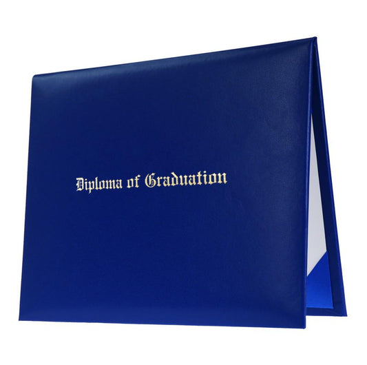 Royal Blue Imprinted Diploma Cover - High School Diploma Cover - Canadian Gowns