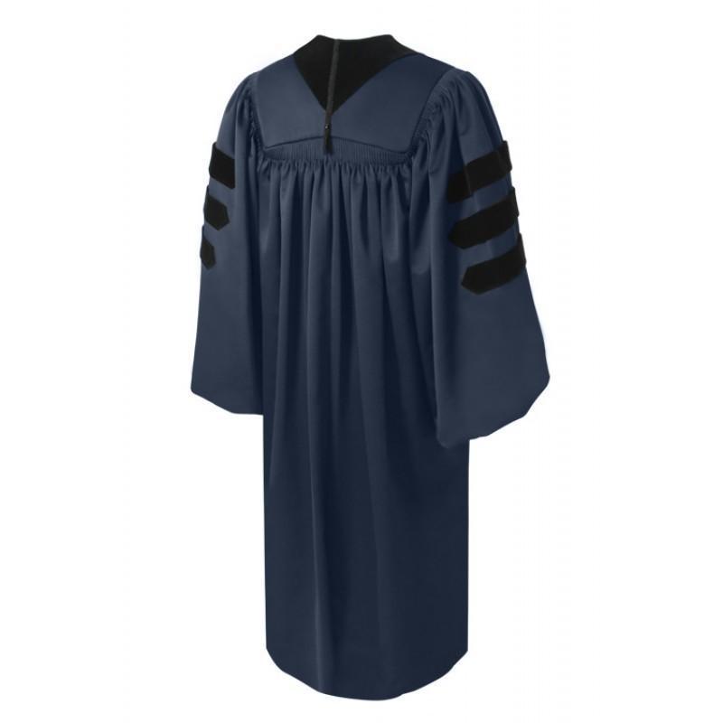 Deluxe Navy Blue Doctoral Gown - Canadian Gowns