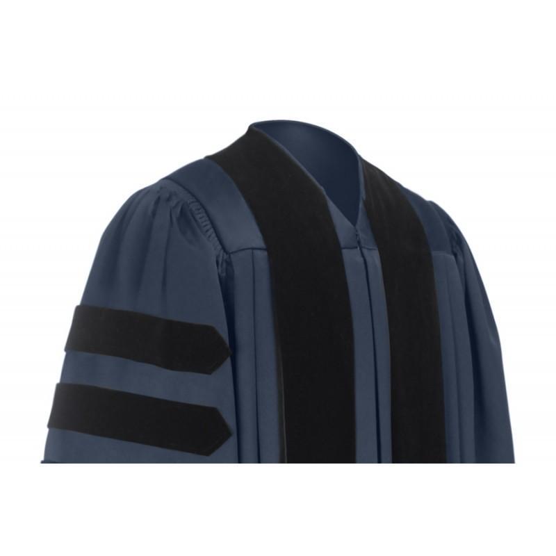 Deluxe Navy Blue Doctoral Gown - Canadian Gowns