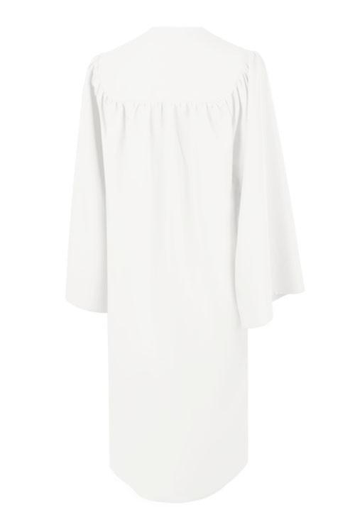 Matte White High School Graduation Gown - Canadian Gowns