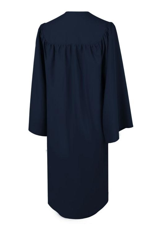 Matte Navy Blue High School Graduation Gown - Canadian Gowns