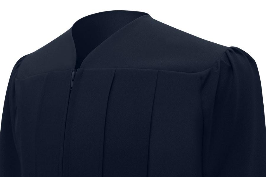 Matte Navy Blue High School Graduation Gown - Canadian Gowns