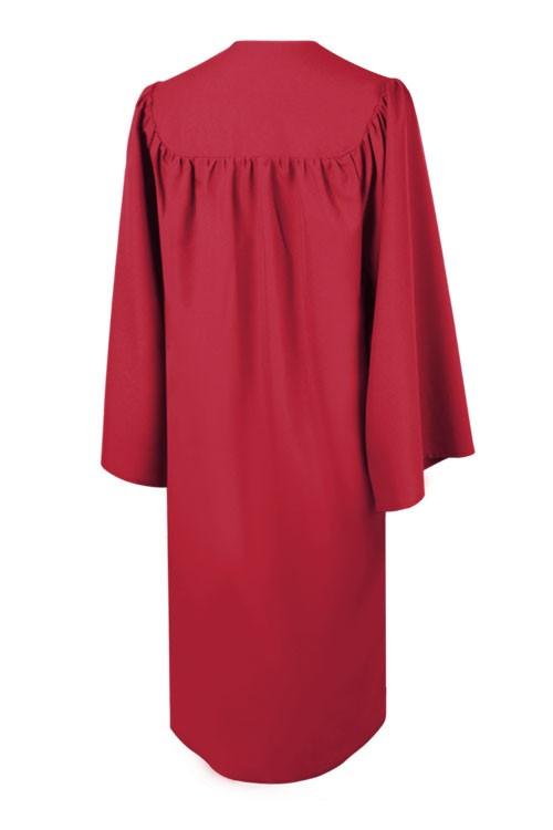 Matte Red High School Graduation Gown - Canadian Gowns