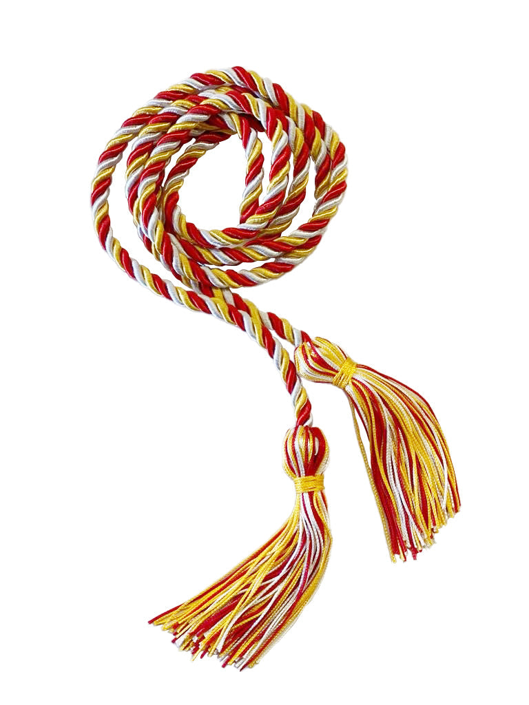 Gold, Red and White Three Colour Graduation Honor Cord