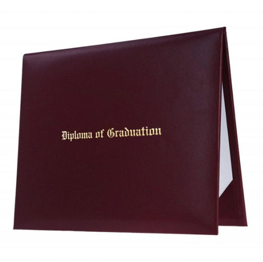 Maroon Imprinted Diploma Cover - High School Diploma Covers