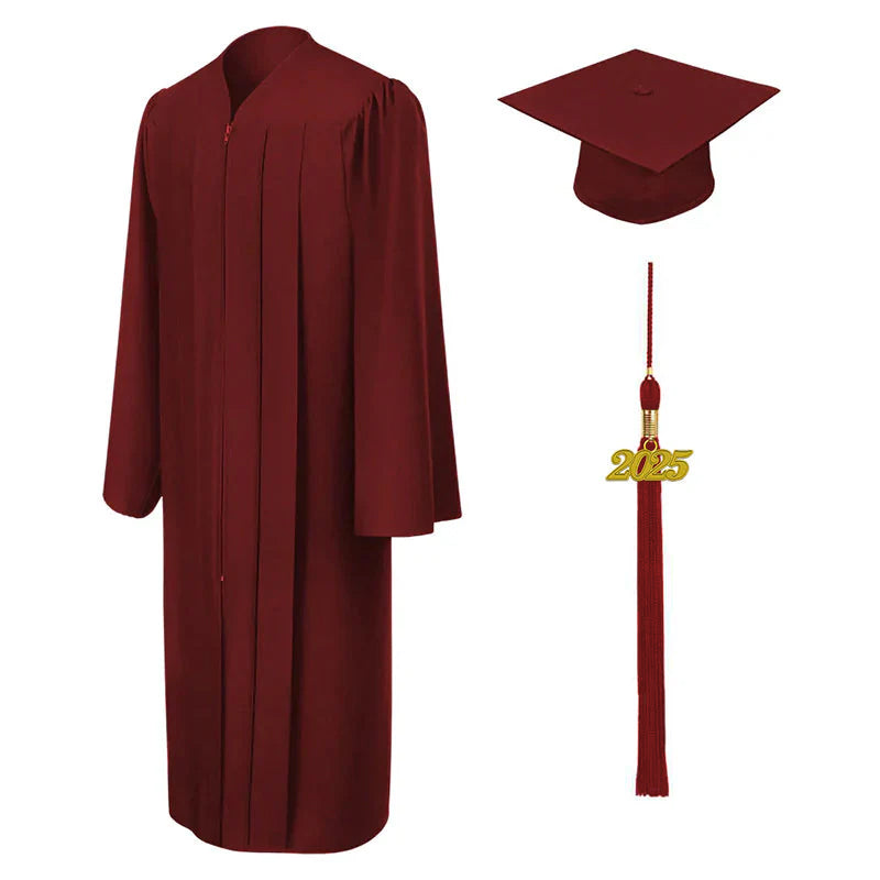 Matte Burgundy High School Canadian Gowns