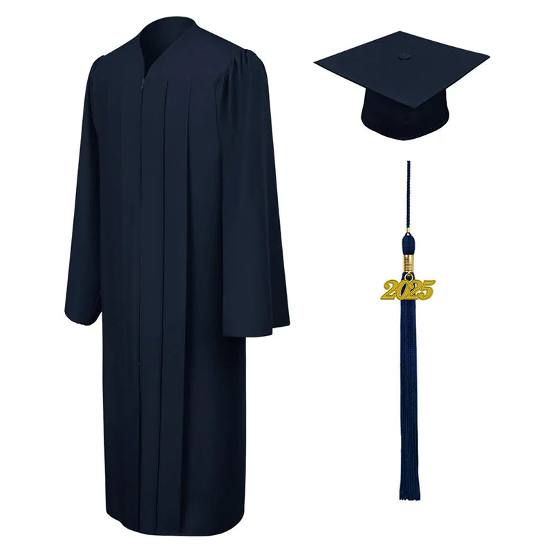 Matte Navy Blue High School Canadian Gowns